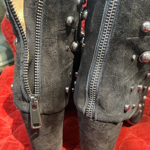 Pair of Badgley Mischka Black Suede Boots - Picture 5 of 9